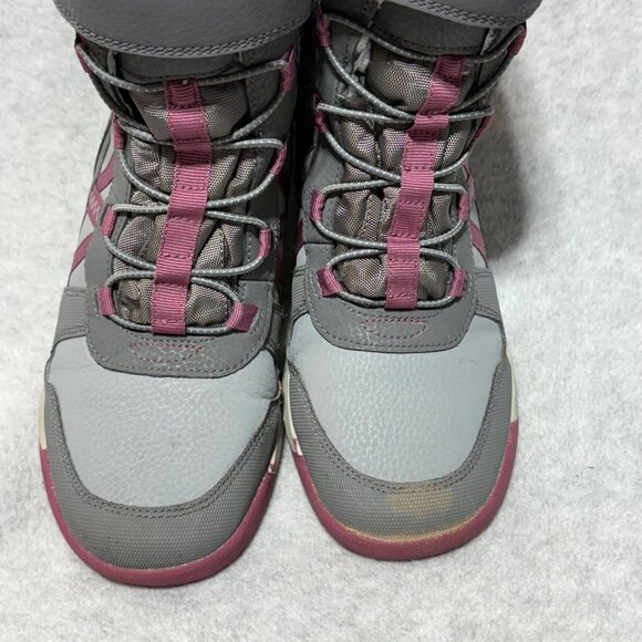 Merrell Snow Crush Boots Girls US 4M Gray Pink Leather Waterproof Mid-Calf - Picture 7 of 11